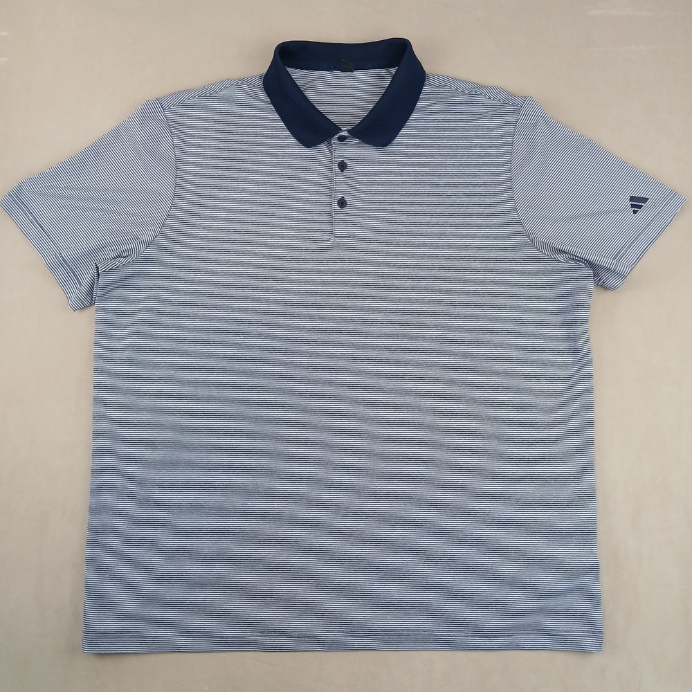 Adidas XL Mens Polo Shirt Stripes Golf Stretch Performance 24x28